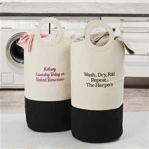 Write Your Own Embroidered Canvas Laundry Hamper