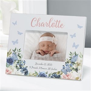 Butterfly Kisses Baby Girl Personalized 4x6 Tabletop Frame - Horizontal