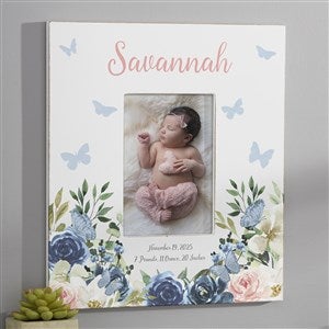 Butterfly Kisses Baby Girl Personalized 5x7 Wall Frame - Vertical
