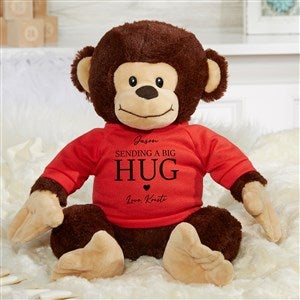 Sending Hugs Personalized Plush Monkey - Red