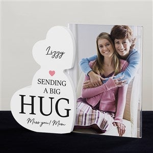 Sending Hugs Personalized Wooden Hearts Photo Frame