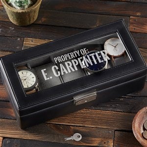Authentic Personalized Leather 5 Slot Watch Box