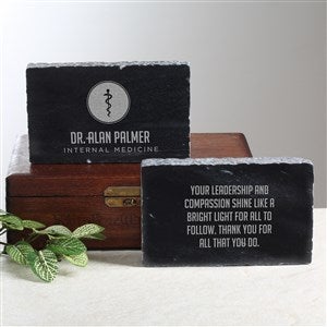 Rod of Asclepius Engraved Marble Keepsake