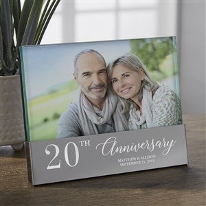 Engraved Anniversary Glass Block Picture Frame - Everlasting Love - Unique Anniversary Gifts By Year
