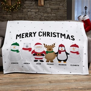Santa and Friends Personalized 50x60 Sweatshirt Blanket