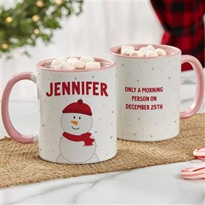 Santa and Friends Personalized Christmas Coffee Mug 11 oz.- Pink
