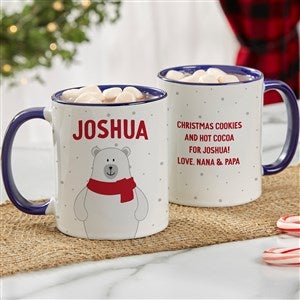 Santa and Friends Personalized Christmas Coffee Mug 11 oz.- Blue