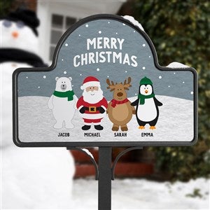 Personalized Magnetic Garden Sign - Santa and Friends