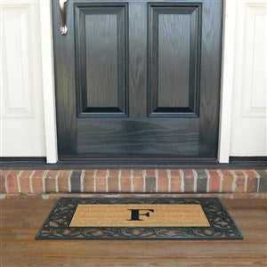 Monogrammed Acanthus Rubber Frame Coir Doormat - 22x36