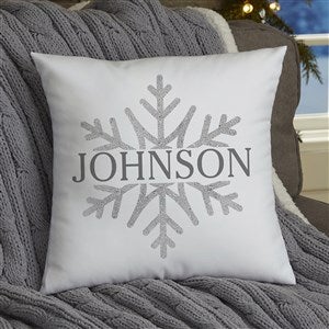 Personalized Throw Pillow - Silver and Gold Snowflakes 14 Throw Pillow