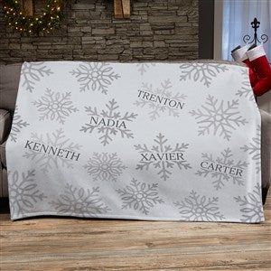Silver and Gold Snowflakes Personalized 50x60 Sweatshirt Blanket