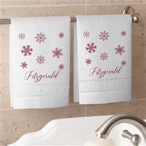 Personalized Linen Guest Towel Set - Winter Wonderland