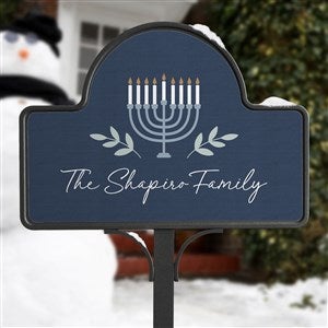Spirit of Hanukkah Menorah Personalized Magnetic Garden Sign