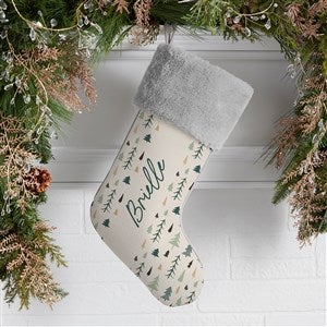 Christmas Aspen Personalized Grey Faux Fur Christmas Stockings