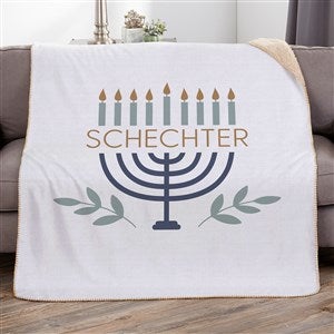 Spirit of Hanukkah Personalized 50x60 Sherpa Blanket