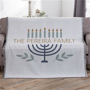 Spirit of Hanukkah Personalized 56x60 Woven Throw