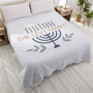 Spirit of Hanukkah Personalized 90x90 Queen Plush Fleece Blanket