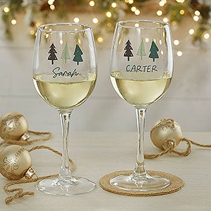 Christmas Aspen Personalized White Wine Glass