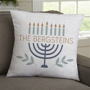 Spirit of Hanukkah Menorah Personalized 18 Velvet Throw Pillow