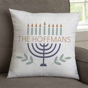 Spirit of Hanukkah Menorah Personalized 14 Throw Pillow