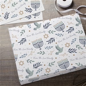 Spirit of Hanukkah Personalized Wrapping Paper Sheets - Set of 3