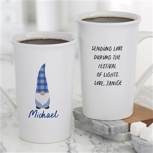 Hanukkah Gnome Personalized Latte Mug - 16 oz. White