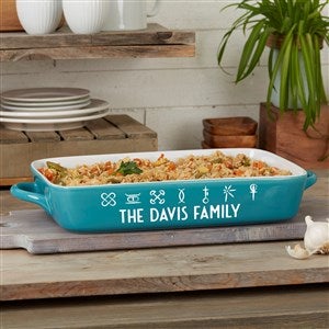 Kwanzaa Personalized Casserole Baking Dish- Turquoise