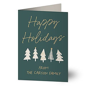 Christmas Aspen Personalized Christmas Greeting Card- Premium - Set of 15