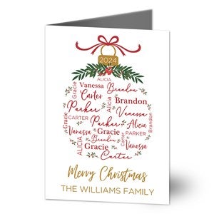 Merry Family Personalized Christmas Card  - 37121