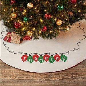 Holiday Lights Personalized Christmas Tree Skirt