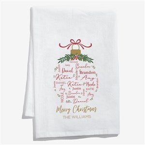 Merry Family Personalized Christmas Tea Towel - #37151