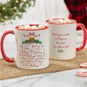 Merry Name Personalized Coffee Mug 11 oz.- Red
