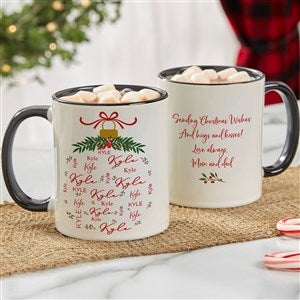Merry Name Personalized Coffee Mug 11 oz.- Black