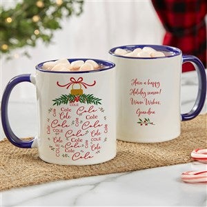 Merry Name Personalized Coffee Mug 11 oz.- Blue