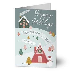 Christmas Cottage Personalized Christmas Greeting Card