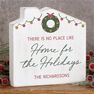 Personalized House Shelf Block - Christmas Cottage