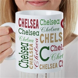 Christmas Repeating Name Personalized Coffee Mug 30 oz.