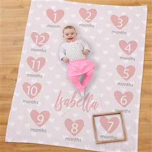 Sweet Baby Milestone Personalized Fleece Blanket