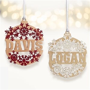 Snowflake Name Personalized Wood Ornament  - 37205