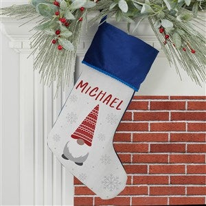 Christmas Gnome Personalized Christmas Stockings - Blue