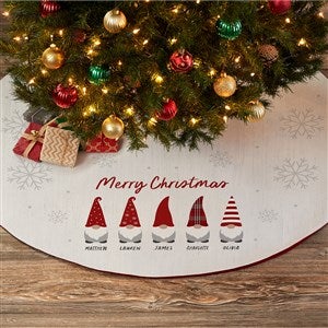 Personalized Christmas Tree Skirt - Gnome Family