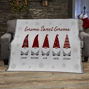 Christmas Gnome Personalized 56x60 Woven Throw