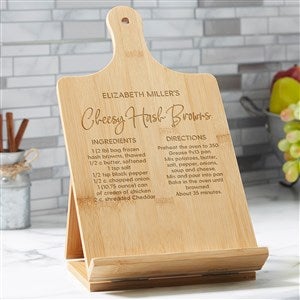 Personalized Bamboo Cookbook & Tablet Stand - Favorite Family Recipe