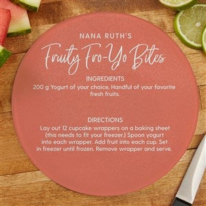Favorite Family Recipe Personalized Round Glass Cutting Board - 8