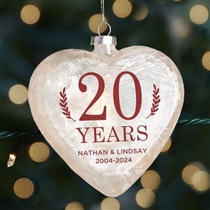 Personalized Lightable Frosted Glass Heart Ornament - Love Everlasting