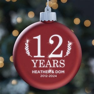 Love Everlasting Personalized LED Red Glass Ornament