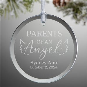 Personalized Kids Memorial Ornament - Parents of an Angel - Glass