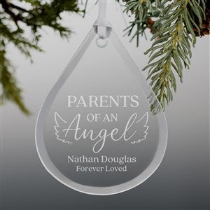 Personalized Kids Memorial Glass Teardrop Ornament - Parents of an Angel