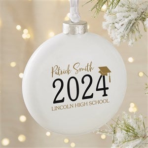 Classic Graduation Personalized Deluxe Slim Globe Ornament
