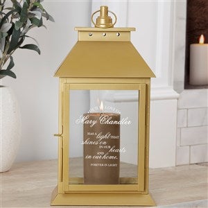 Memorial Light Personalized Gold Decorative Candle Lantern